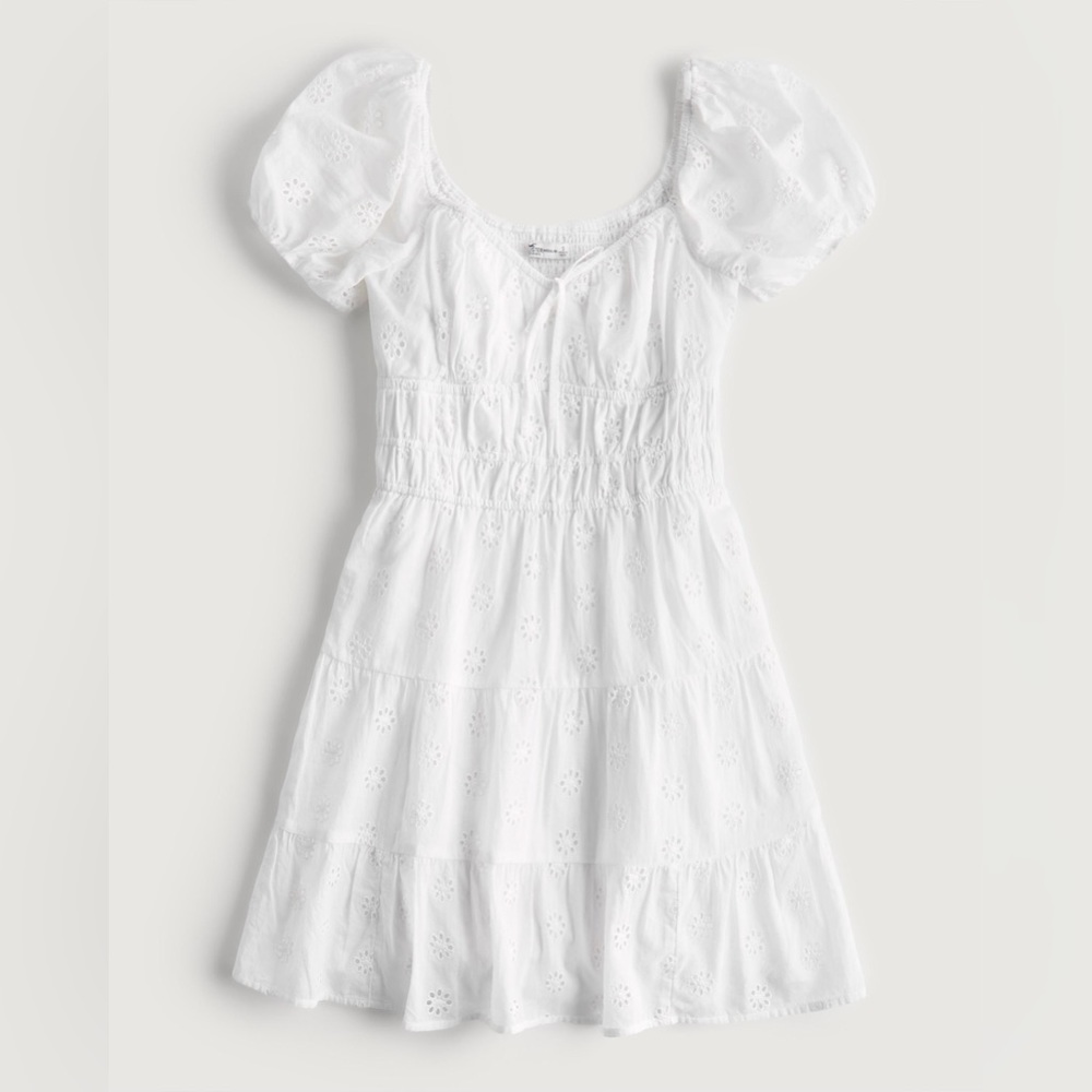 Hollister Short-Sleeve Channeled Woven Short Dress Size Small